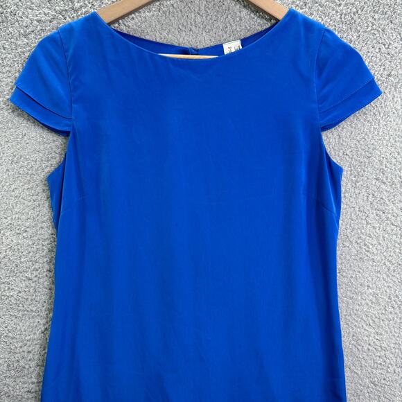 Pink Owl Dress Women’s Small Blue Cap Sleeve Mini Shift Double Layered Casual - Picture 2 of 8